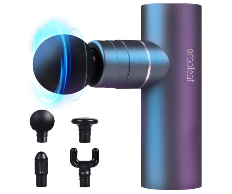 Product shot of arboleaf mini massage gun