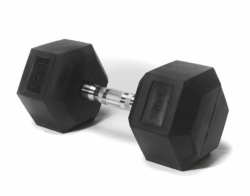Blk box rubber hex dumbbell