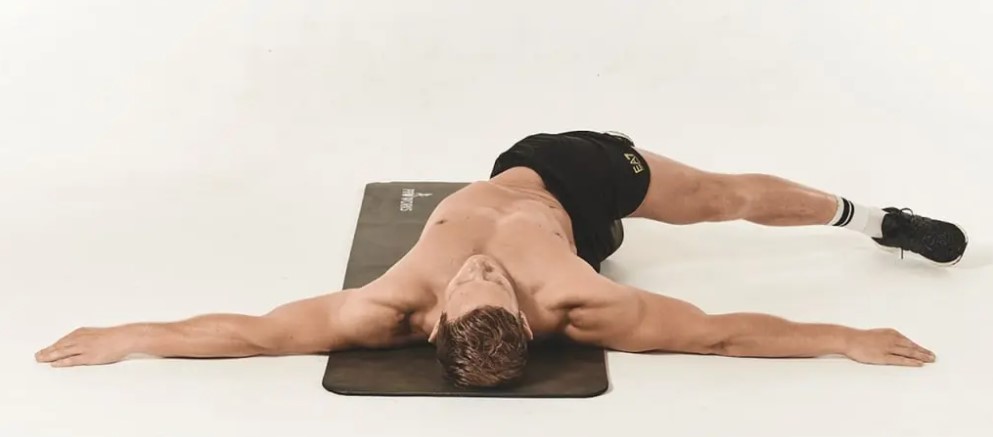 Man performing stretches for weight lifting